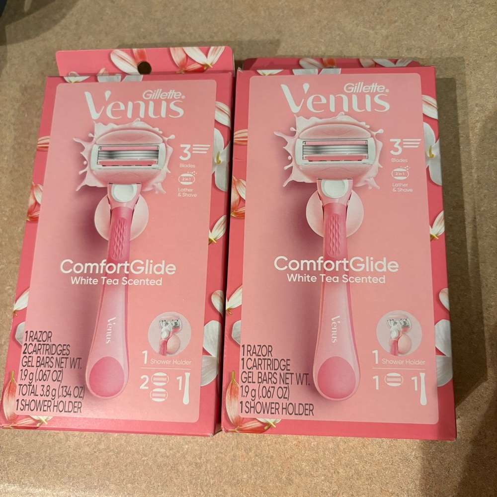 New Bundle Gillette Venus Comfort Glide White Tea Women’s Razors And Refill